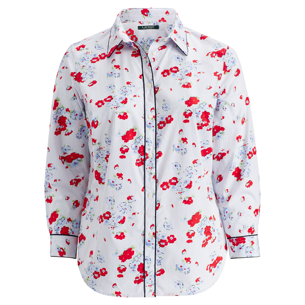 Floral-Print Cotton Shirt Lauren Woman 1