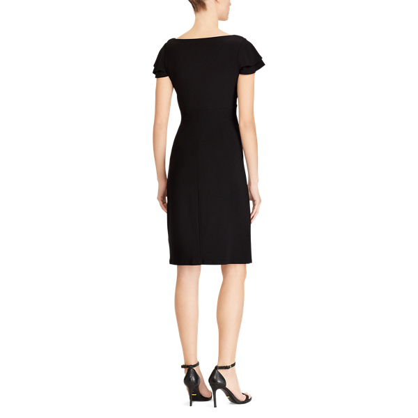 Black Ruffle-Sleeve Jersey Dress Lauren 4