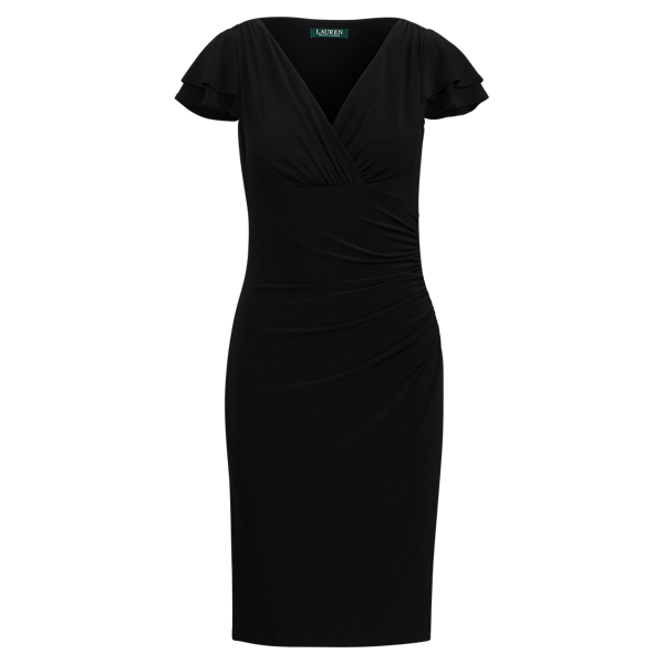Ruffle-Sleeve Jersey Dress