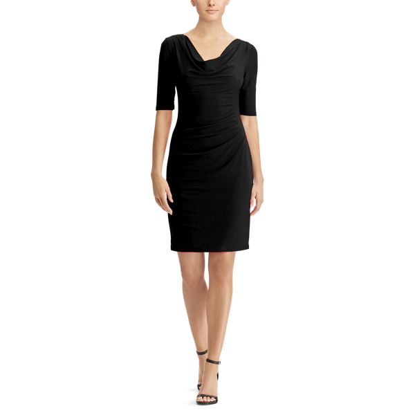 Black Cowlneck Jersey Dress Lauren 2