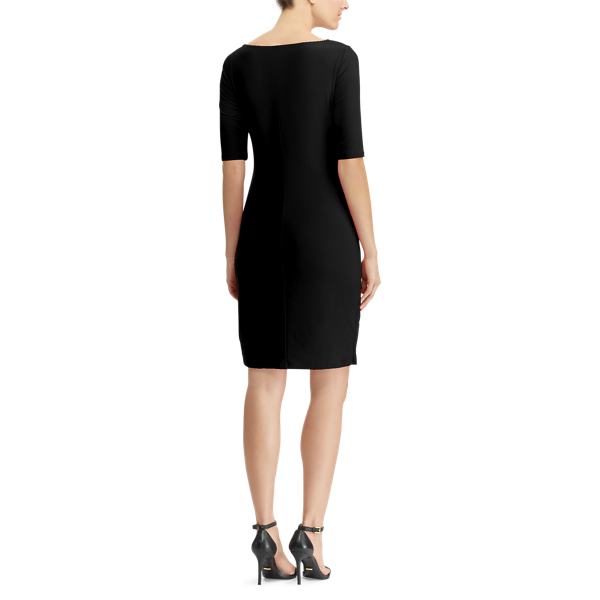 Black Cowlneck Jersey Dress Lauren 4