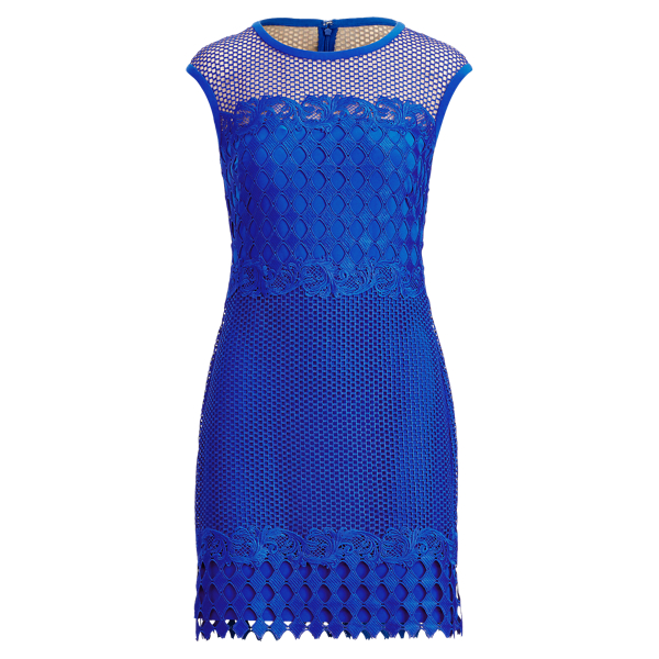 Mesh-Yoke Sleeveless Dress