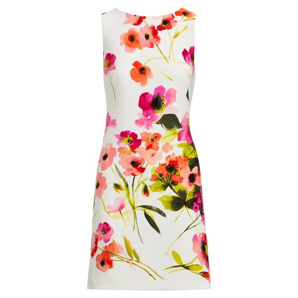 Robe sans manches en cr&ecirc;pe fleuri Lauren en 1