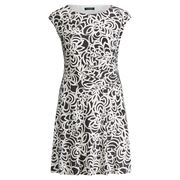 Floral Fit-and-Flare Dress Lauren Woman 1
