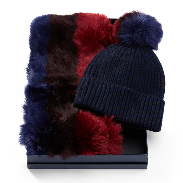 Ralph lauren hat and scarf gift set on sale