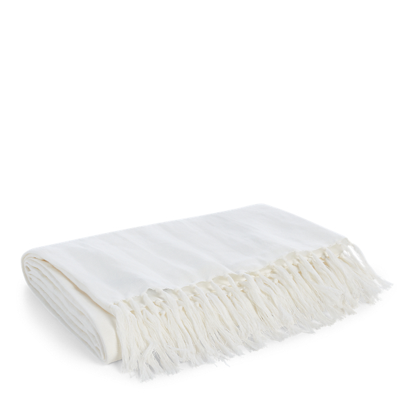 White Elton Throw Blanket Ralph Lauren Home 1