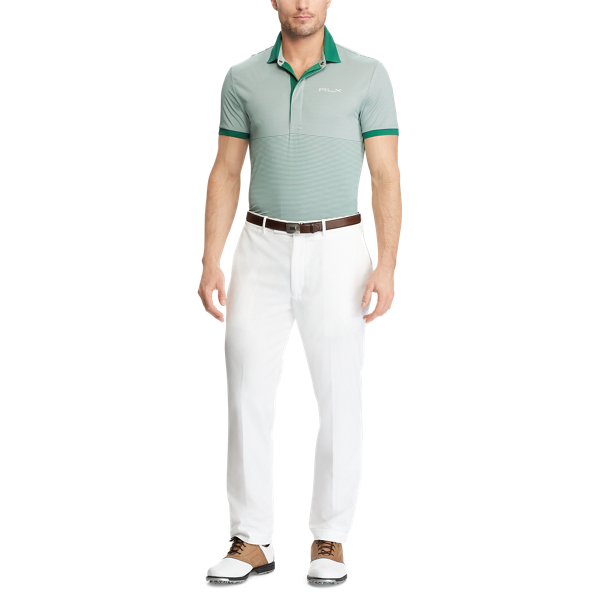 Pure White/Bush Green Custom Slim Performance Polo RLX Golf 2