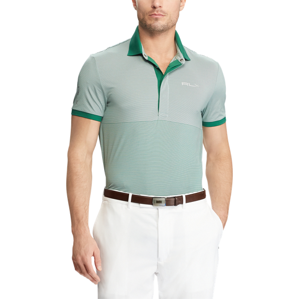 Pure White/Bush Green Custom Slim Performance Polo RLX Golf 3