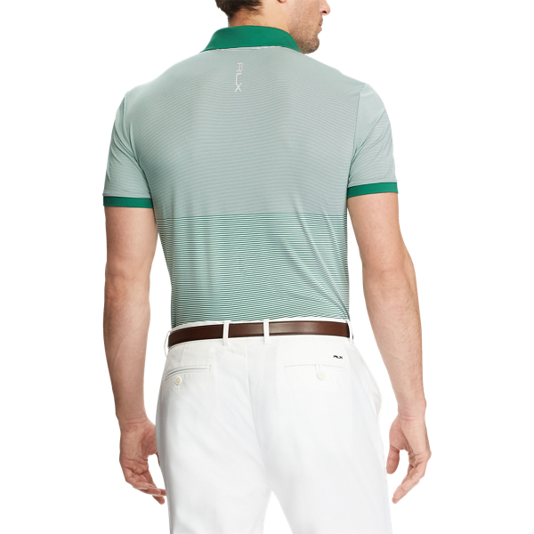 Pure White/Bush Green Custom Slim Performance Polo RLX Golf 4