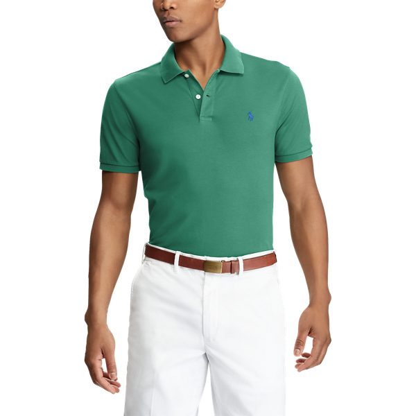Bush Green Custom Slim Stretch Mesh Polo Polo Golf 3