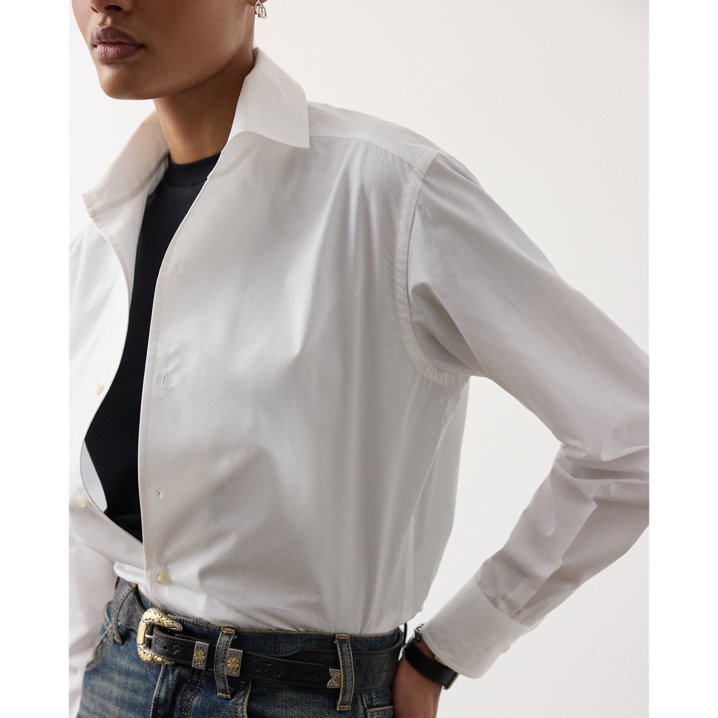 Женская рубашка Ralph Lauren Capri Relaxed Fit Cotton, цвет: Белый — фото 3
