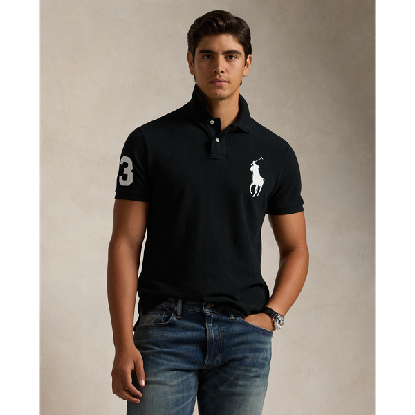 Men's big pony custom slim fit mesh polo on sale