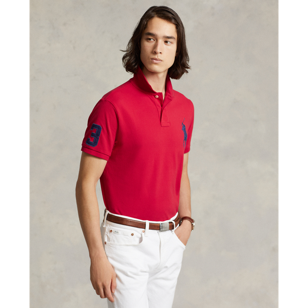 Custom Slim Fit Big Pony Mesh Polo Shirt