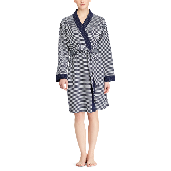 Navyprt Cotton-Blend Kimono Robe Lauren 2