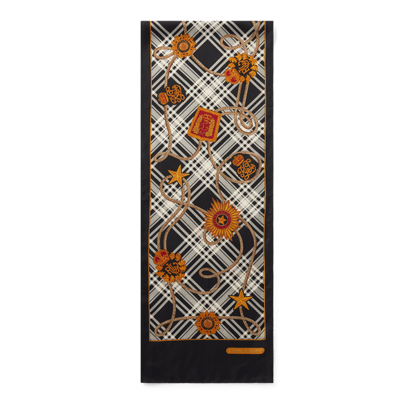Cream Crest Silk Scarf Lauren 2