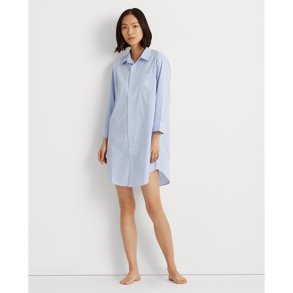 Women s Striped Cotton Sleep Shirt Ralph Lauren