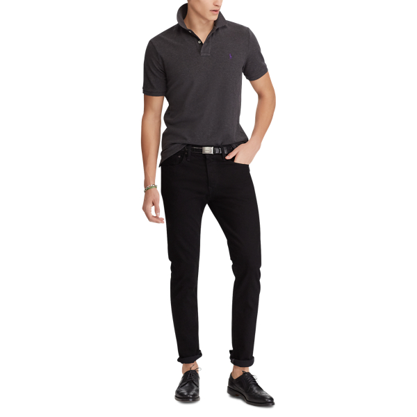 Dark Grey Heather Classic Fit Mesh Polo Shirt Polo Ralph Lauren 3
