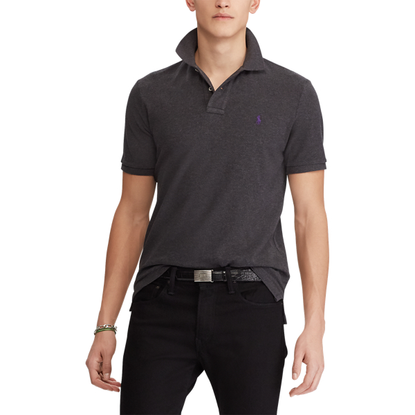 Dark Grey Heather Classic Fit Mesh Polo Shirt Polo Ralph Lauren 4