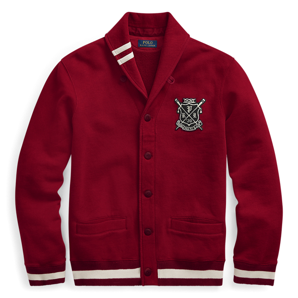 Cotton-Blend-Fleece Cardigan