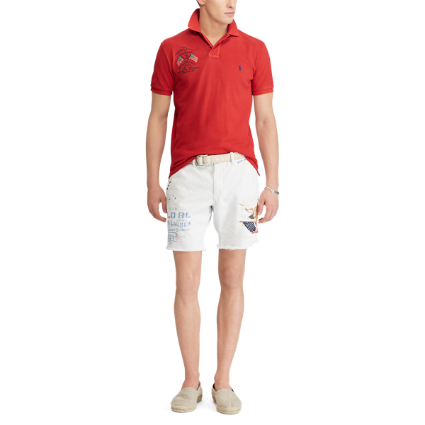 Red Beret Custom Slim Fit Mesh Polo Polo Ralph Lauren 3