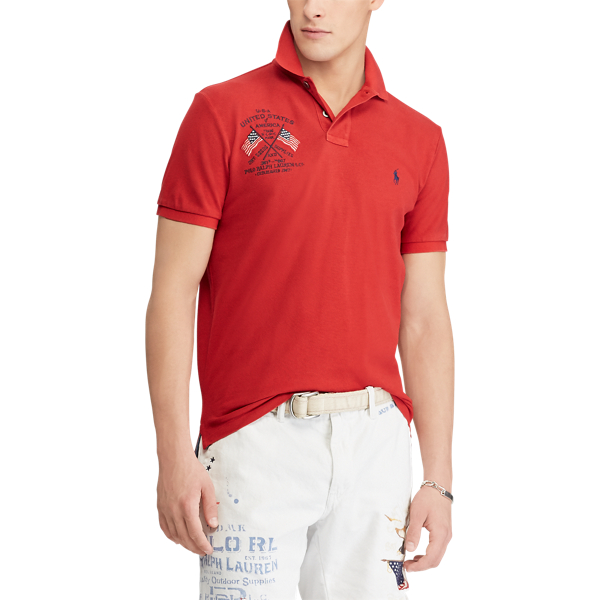 Red Beret Custom Slim Fit Mesh Polo Polo Ralph Lauren 4