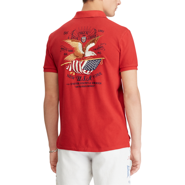 Red Beret Custom Slim Fit Mesh Polo Polo Ralph Lauren 5
