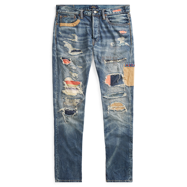 Polo jeans with patches hotsell