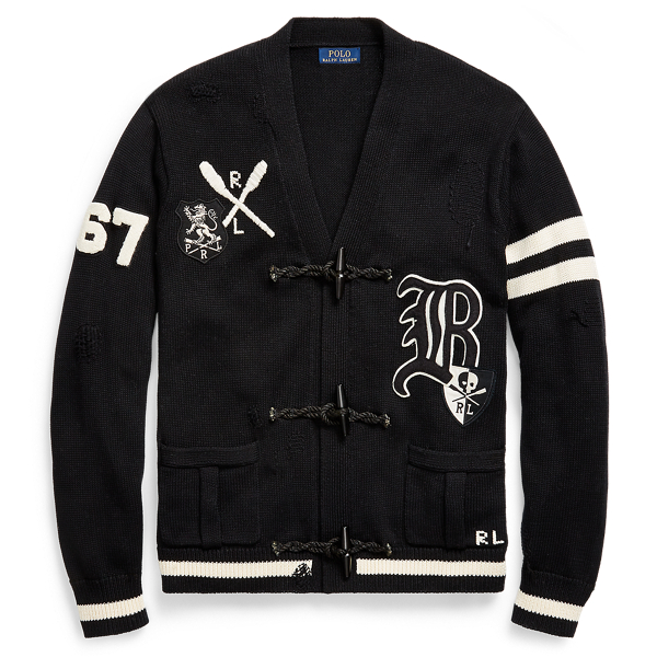 Distressed Letterman Cardigan Polo Ralph Lauren em 1