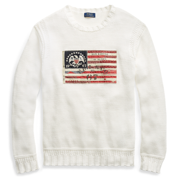 Flag Cotton Crewneck Sweater Polo Ralph Lauren 1