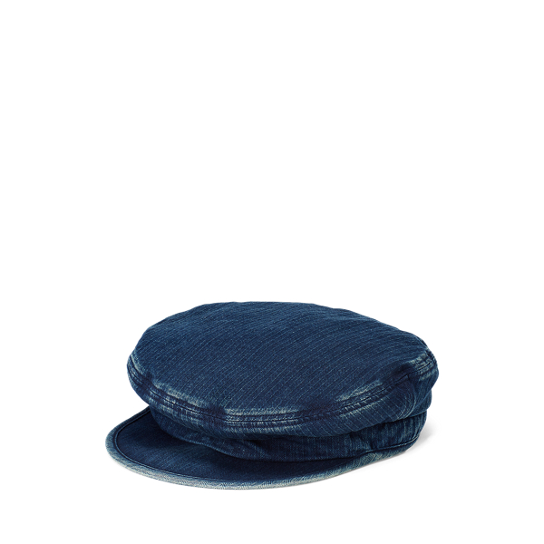 Indigo Herringbone Kapitänsmütze aus Baumwolle Ralph Lauren Collection 1