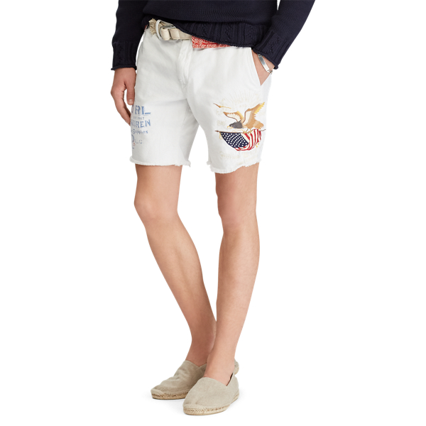Deckwash White W/ Emb Straight Fit Cotton Short Polo Ralph Lauren 3