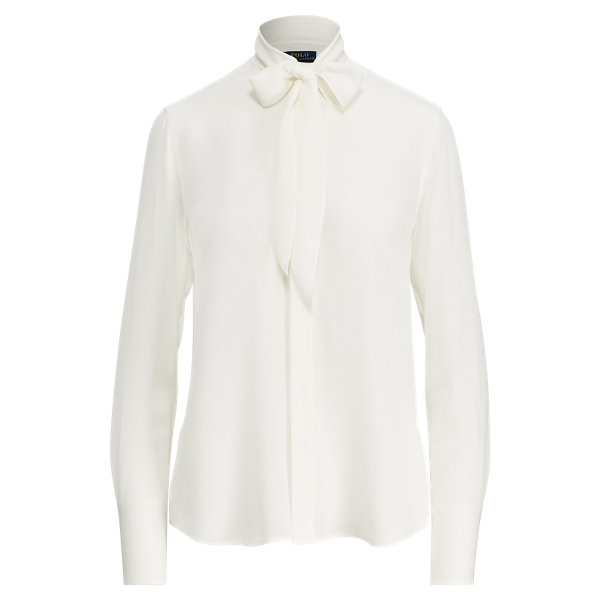 Silk Georgette Necktie Blouse Polo Ralph Lauren 1