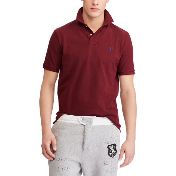 Polo cintr&eacute; en coton piqu&eacute; Polo Ralph Lauren en Lie-de-vin classique 3