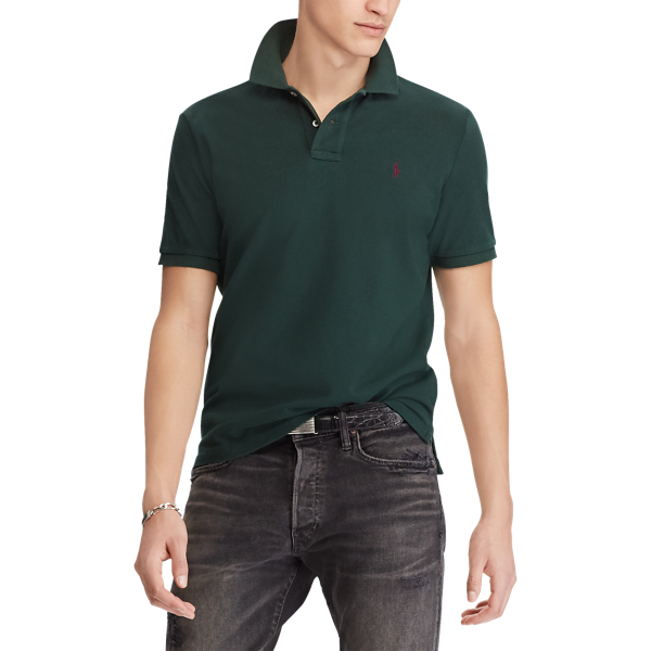 College Green Custom Slim Fit Mesh Polo Polo Ralph Lauren 4