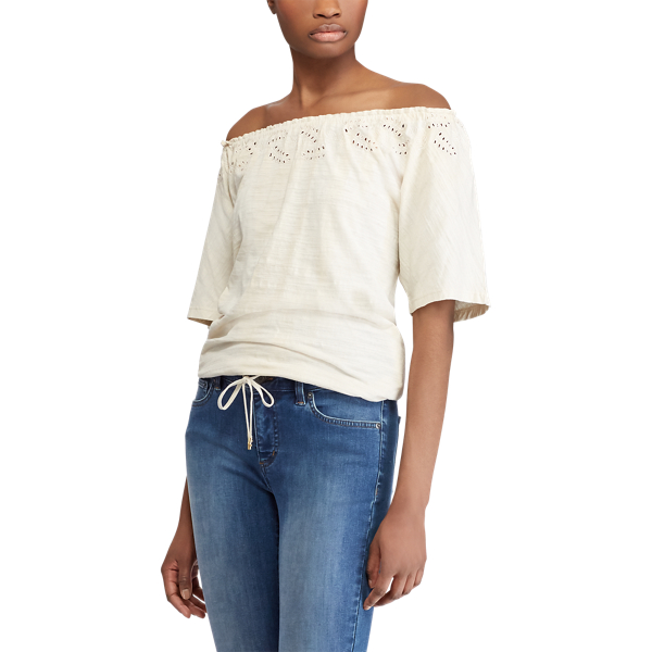 Parchment Embroidered Jersey Top Lauren 3