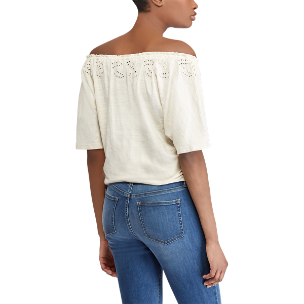 Parchment Embroidered Jersey Top Lauren 4