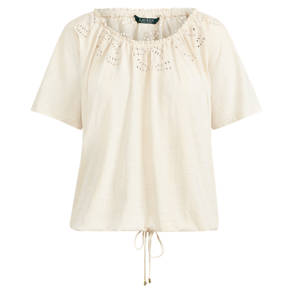Parchment Embroidered Jersey Top Lauren 1