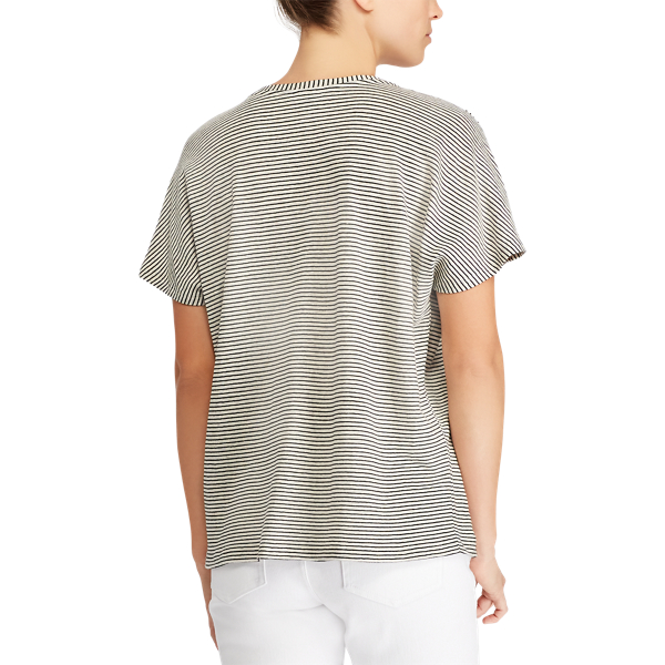 Chalk/Polo Black Lace-Up-Placket T-Shirt Lauren 4