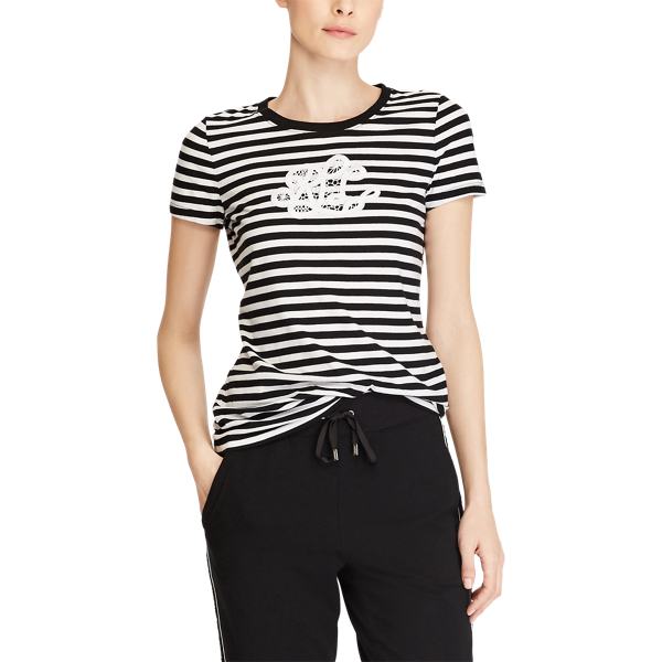 Polo Black/Soft White Lace-Logo T-Shirt Lauren 3