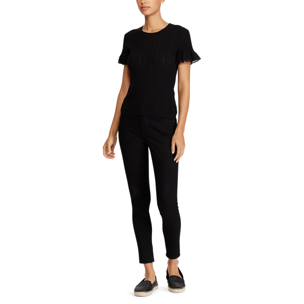 Polo Black Lace-Trim Cotton Sweater Lauren 2