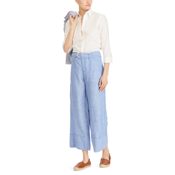 Blue/White Striped Linen Pant Lauren 3