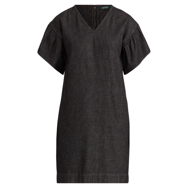 Ruffle-Sleeve Denim Dress Lauren 1
