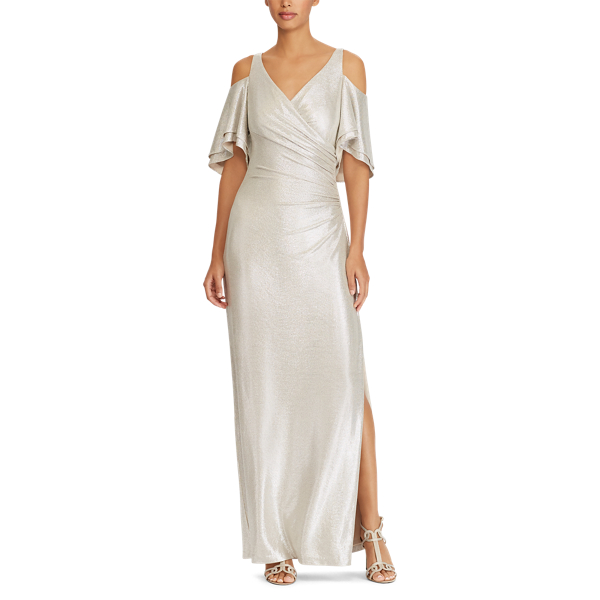 Jersey Cold Shoulder Gown