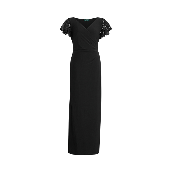 black tiered jersey dress Women's Jersey Black Tiered Abaya 3XL[+$3.99] / 64[+$4.99] main image 1
