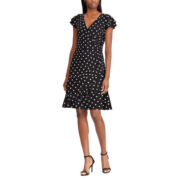 Ralph lauren floral ruched jersey dress best sale