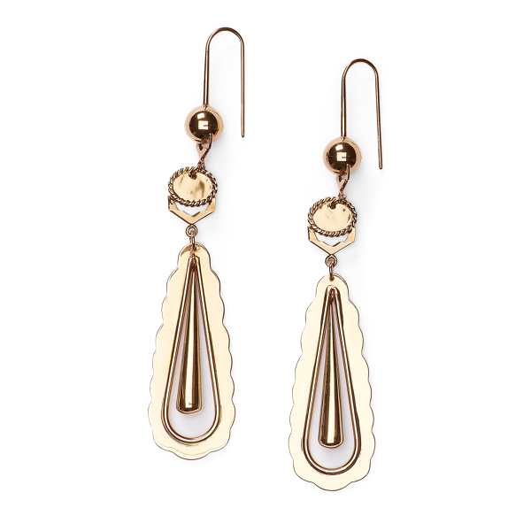 Scalloped-Edge Drop Earring Ralph Lauren Collection em 1