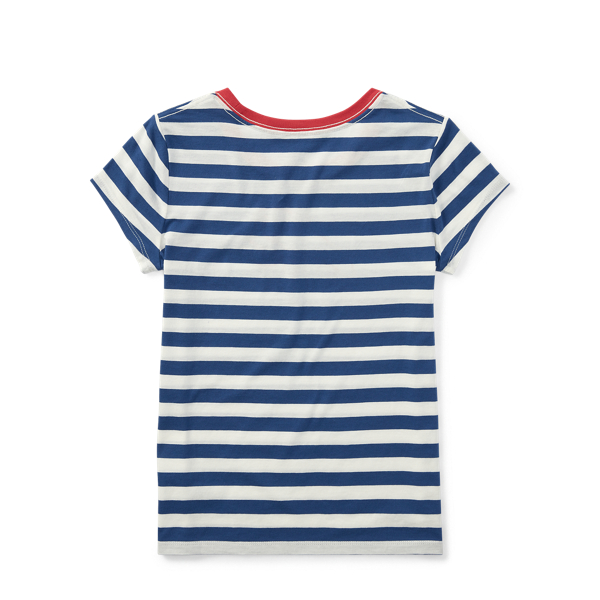 Old Royal/Deckwash White Cotton Jersey Graphic T-Shirt Girls 7-16 2