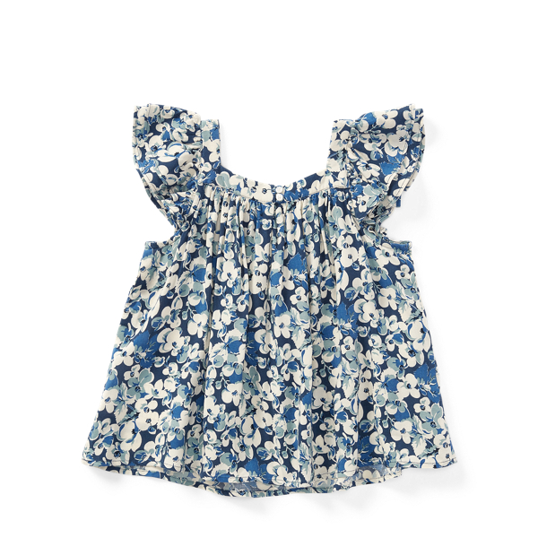 Brant Point Floral Floral Flutter-Sleeve Top Girls 2-6x 2