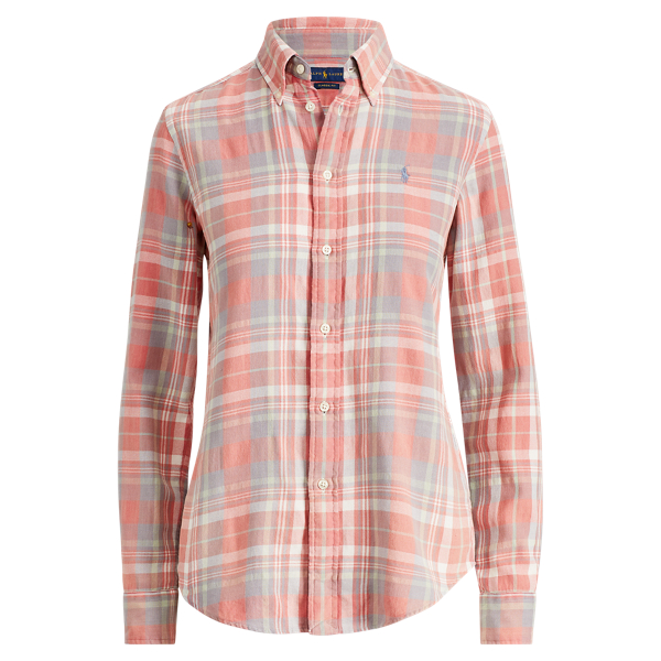 Ralph lauren pink plaid shirt online