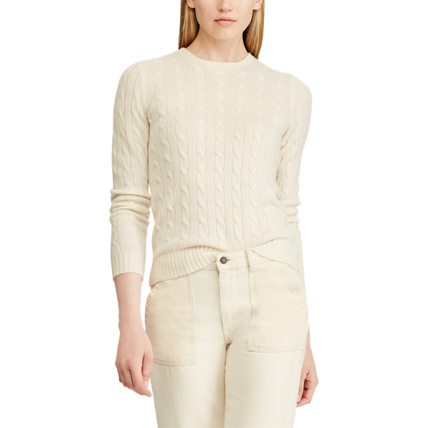 Cream Cable-Knit Cashmere Jumper Polo Ralph Lauren 4